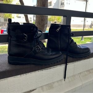 Prada Lace-Up Ankle Boots